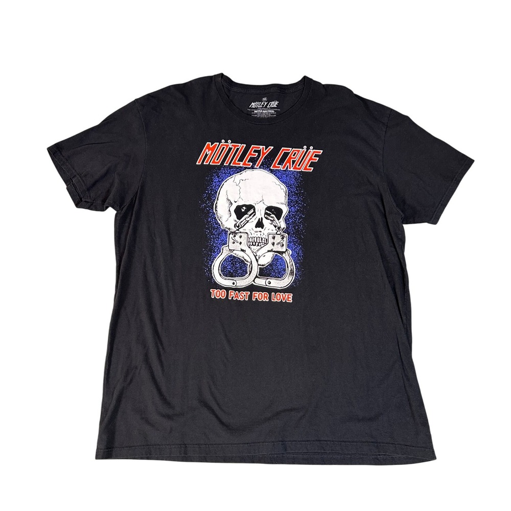 Motley Crue Skull Handcuffs Too Fast For Love Black‎ T Shirt 3X